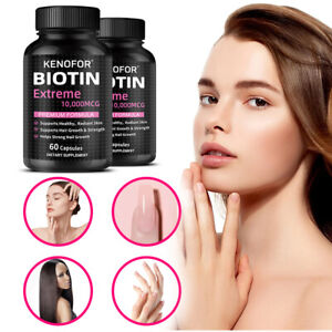 Biotin Hair Growth Healthy Skin Supplement 10000 Mcg 60 Capsules