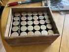 Antique Wooden Box Original Old Hand Crafted With Spice Jars