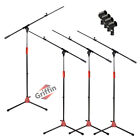 GRIFFIN Microphone Boom Stand 4 PACK - Telescoping Tripod Mic Clip Mount Holder