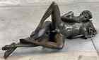 Hand Crafted Couple Making Sweet Love Bronze Sculpture Statue Signed Figure Sale