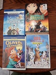 Disney DVD Lot (4 Movies) Mulan 2, Frozen, Oliver, 101 Dalmations 2