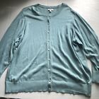 Croft & Barrow Solid Blue Cardigan Sweater Women’s Plus Size 3X A3365