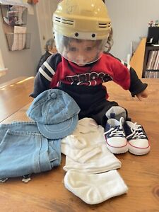 My Twinn Doll 23” NHL Carolina Hurricanes orig outfit + helmet AUTOGRAPHED by 4!