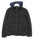 SCOTCH & SODA Jacket Men's XL Hidden Hood Padded Quilted Full Zip Black