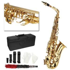 New Student Superior Alto Eb Golden Saxophone  Paint Gold + Case & Accessories