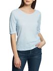 1. STATE Womens Short Sleeve Jewel Neck Top