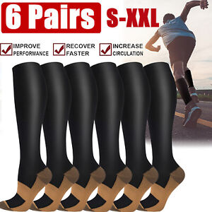 Copper Compression Socks 20-30mmHg Graduated Support Mens Womens S-XXL Wholesale