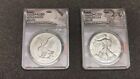 Pair / 2021 $1 Silver Eagles Type 1 And 2 Anacs MS70
