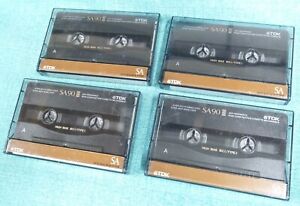 lot AG _ (4) blank cassette tapes _ TDK SA 90 _ type II _ unused, unsealed
