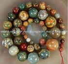 Natural 6-14mm Multicolor Picasso Jasper Round Gemstone Beads Necklace 18