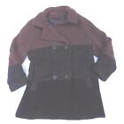 Lightweight Wool Jacket Brown Charcoal Coat Womens 14 Double Breasted Untex