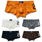 Men's Sexy Underwear Underpants Soft Boxers Shorts Briefs Trunks Button Low Rise