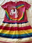 New Girls Size 6 / 7 Small S Boutique Unicorn Print Casual Knit Dress Outfit