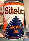 SITE-LAX MOTOR OIL CAN ST. LOUIS, MO RARE NEAR MINT ADVERTISING SIGN