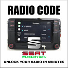 SEAT CODES RADIO ANTI-THEFT UNLOCK STEREO SERIES RNS310 RCD300 PINCODE SERVICE