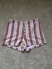 Urban Outfitters retro shorts high rise vertical striped button fly women's 8