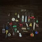 Lot Of Over 30 Vintage Keychains, 1940-1990?