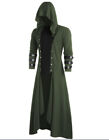 Men Gothic Steampunk Hooded Trench Party Cloak Costume Long Jacket Coats