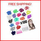 100Pcs Cat Nail Caps Colorful Pet Cat Soft Claws Nail Covers For Cat Claws Small