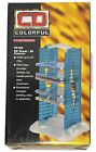 Retro 20 CD Compact Disc Tower Case Media Storage Rack - Translucent Blue