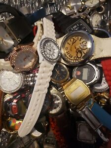 25 lbs Large Watch Lot -HUGE WRISTWATCH BIG AS-IS UNTESTED VINTAGE to NOW NR!!
