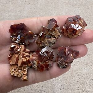 6pc Lot CHUNKY Red Vanadinite Crystal Set 147g Wholesale Mineral Lot - Morocco