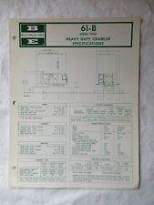 Bucyrus-Erie 61-B Heavy Duty Crane Crawler Specification Sales Brochure Original