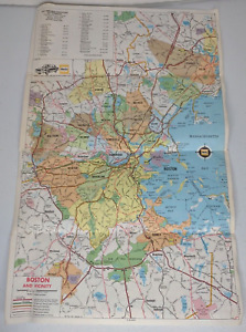 Hertz Car Rental Boston Massachusetts City Travel Road Map Brochure Vintage 1985