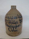 Antique J. Nussenfeld Bridgeport Conn. Wine and Liquor  Script Jug Cobalt Blue 2