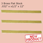 3 PACK Solid Brass Flat Strips .032