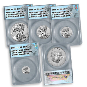 2023 Silver Eagle 4 coin Fractional Set Reverse Proof RP 70 - Fiji