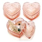 3 Pack Embossed Jewelry Box, Crystal Glass Heart-Shaped Storage Box, See
