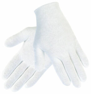 White Cotton Work Gloves Soft Thin Coin Jewelry Silver Inspection Handling US