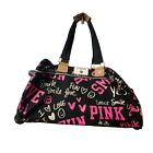 Pink Victoria's Secret Rolling Travel Bag Suitcase Pink & Black Rare