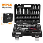 94 PCS Hand Tool Sets Car Repair Tool Kit Set Box for Home Socket Wrench Set 1/4
