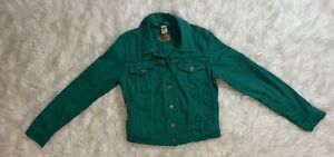 Levis Green Corduroy Button Front Classic Trucker Jacket Women's Small