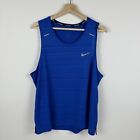 Nike Dri Fit Miler Running Tank Top Sleeveless Blue Mens Large L