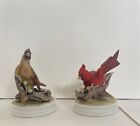 Pair Of Male And Female Cardinal Bird Figurines Andrea By Sadek, Fast Shipping!