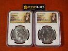 2023 $1 SILVER PEACE & MORGAN DOLLAR NGC MS70 EARLY RELEASES JESSE JAMES LABELS