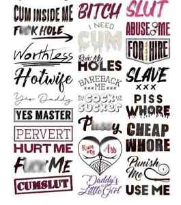 Adult Temporary Graphic Text Tattoo – Various Sayings Fun & Naughty-One Tattoo