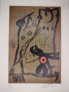 COA Joan Miro Painting Print Poster Wall Art Signed & Numbered