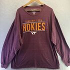 Virginia Tech VT Shirt Mens 2XL Maroon Hokies The Victory  Long Sleeve Pullover