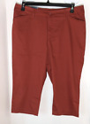 St. John's Bay Capri Pant Secretly Slender Cortez Red Cotton Spandex Size 16