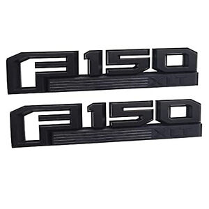2x Raised Black Side Fender Emblem Fit for F-150 XLT Adhesive Letter Badge