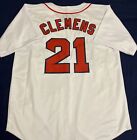 Roger Clemens Custom White Boston Red Sox Jersey Mens Size 2XL