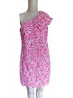 Lilly Pulitzer Womens Sleeveless One Shoulder Pink Dress Knee Length Size 0