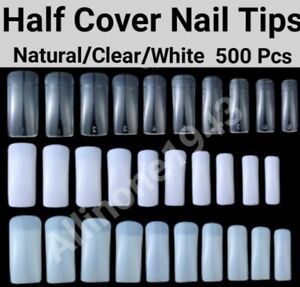 100/500pcs Half Cover French Nail Tips Artificial False Nail Tips -Jargod