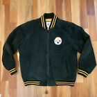 Vintage Pittsburgh Steelers Full Zip NFL Mens Black Suede Leather Jacket XXL 2XL