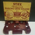 VINTAGE STAX HOLLYWOOD PLAYING CARD HOLDER WITH ORIGINAL BOX VERY RARE 1950,S