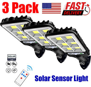 3PCS Outdoor Solar Wall Light LED Motion Sensor Bright Flood Street Lamp 3 Modes
